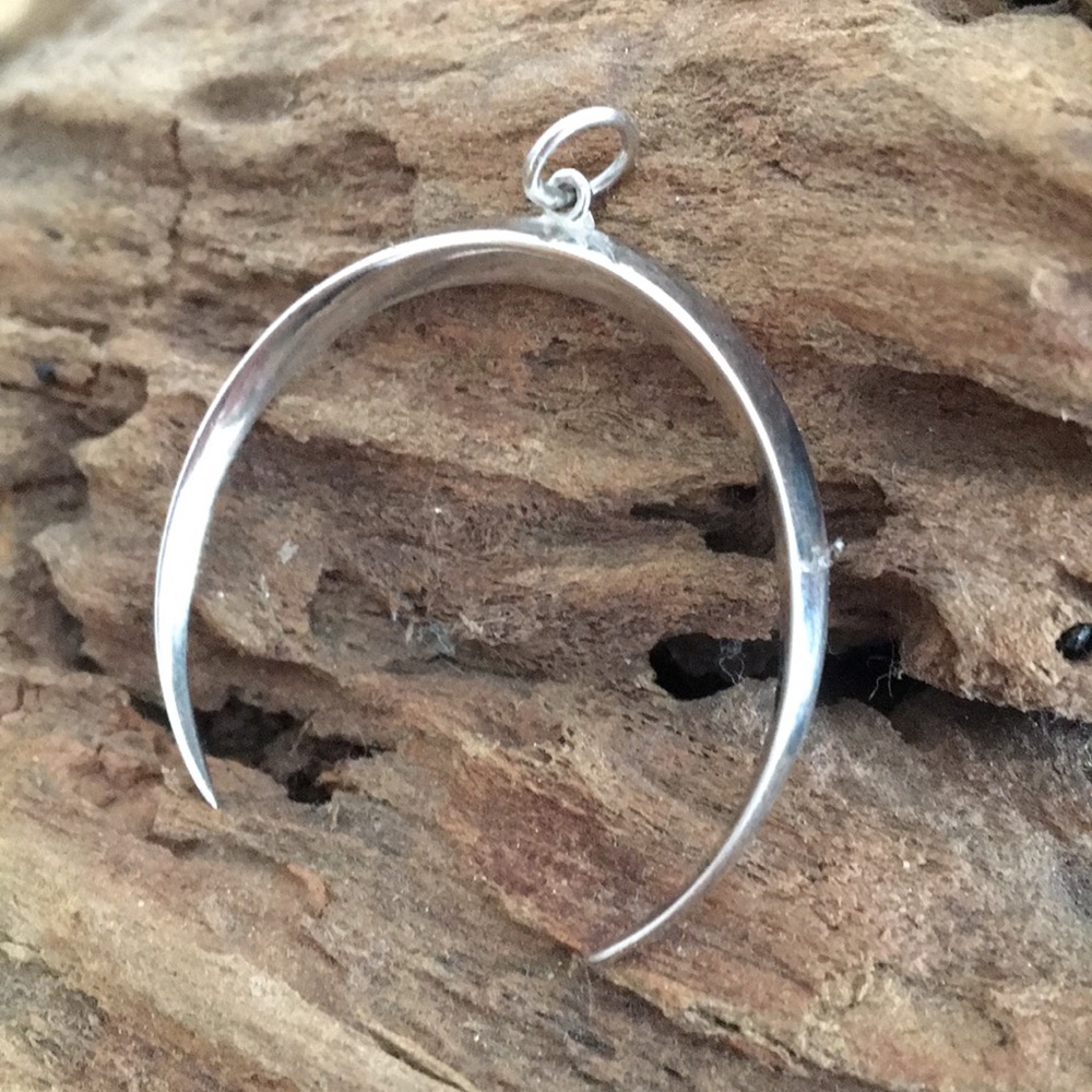 Crescent Sterling Moon Necklace - Picture 3 of 5